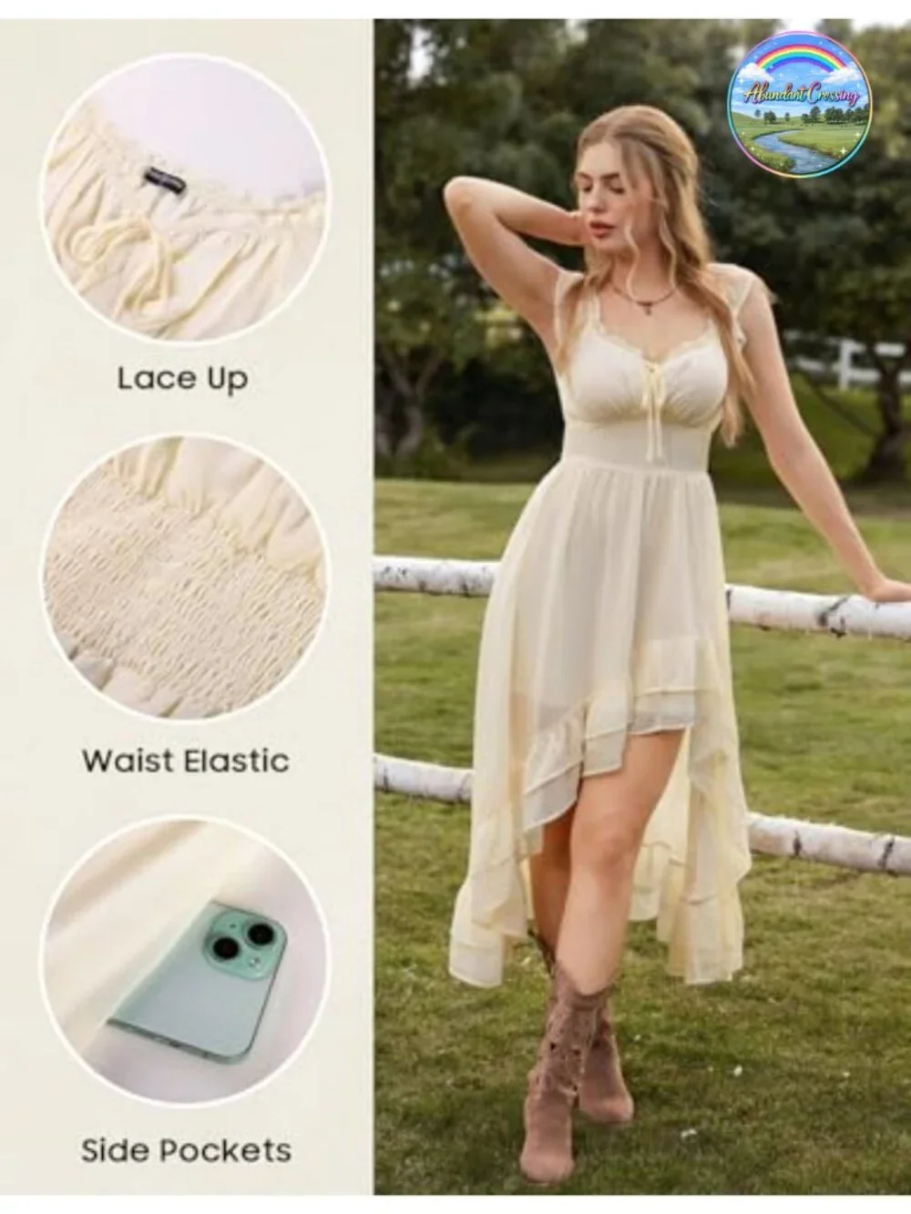 Renaissance Corset Dress Off Shoulder Chiffon High Low Sundress